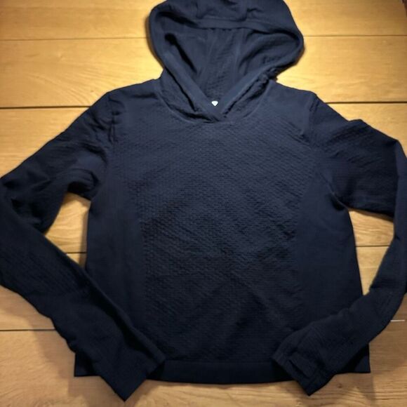Athleta flurry hooded seamless black sweatshirt medium - Picture 1 of 8